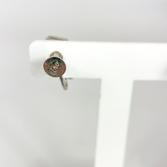 Vintage Coro Silver-Tone Screw Back Earrings Hexagon & Circular Design - Picture 4 of 5